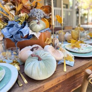 Thanksgiving velveteen pumpkins